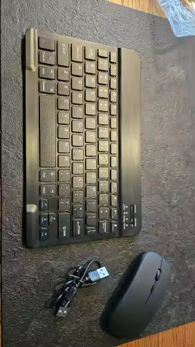 Mini Bluetooth Wireless Keyboard & Mouse Combo – Multi-Language (Spanish, French AZERTY, Russian, Korean) for iPad, Mac, PC & Phone